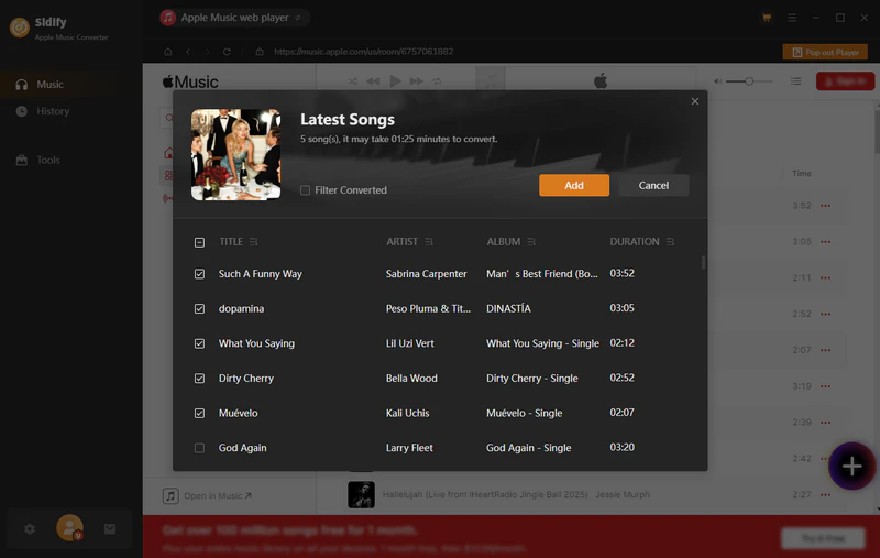 add music