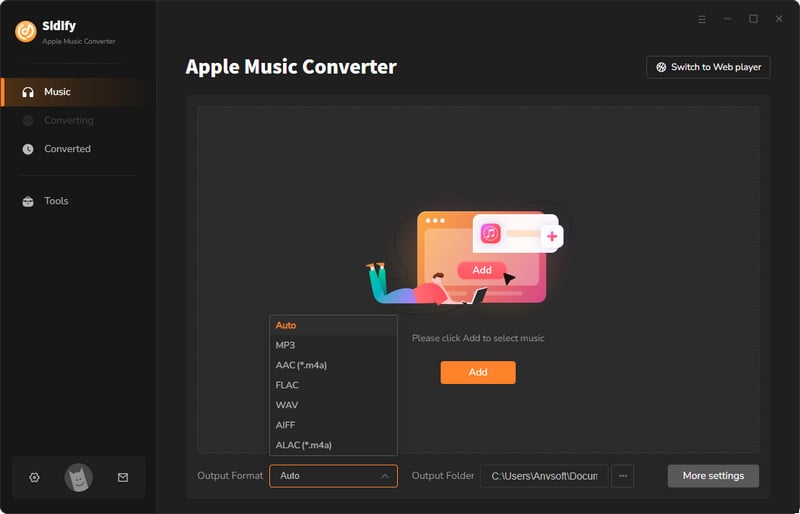 Sidify Apple Music Converter Main interface