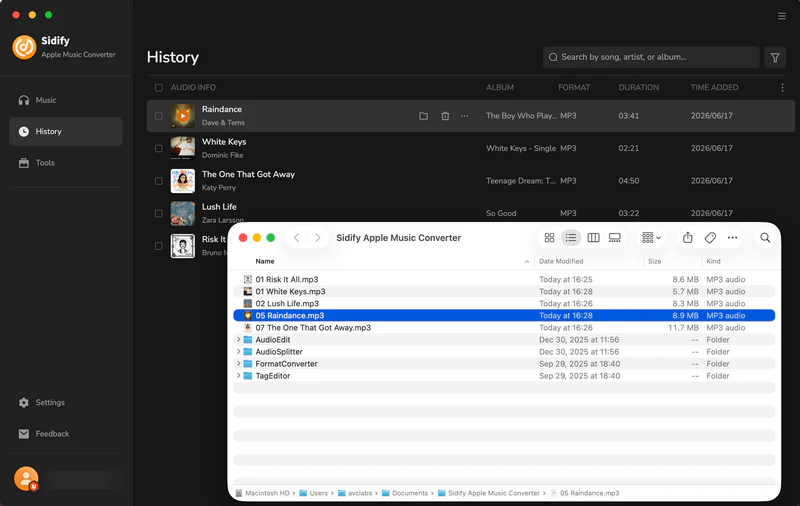 conversion history