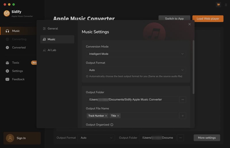 choose apple music downloading format