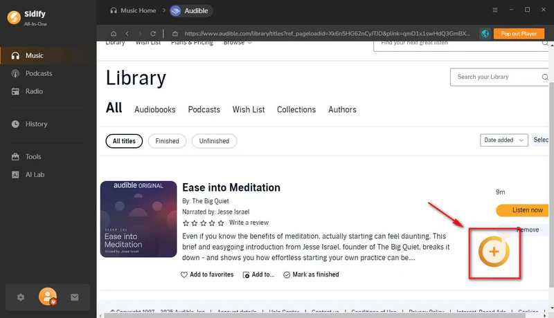 add audible audiobooks