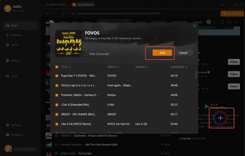 Step 3: Add Music to Sidify