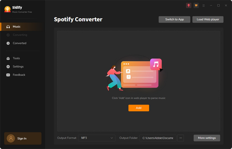 Main Interface of Sidify Music Converter Free