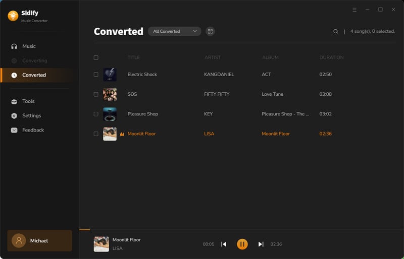 check converted spotify playlists