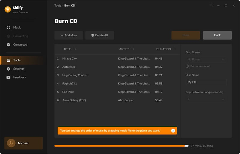 choose music for burning