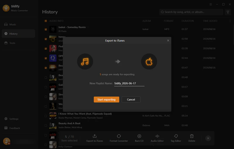 spotify naar itunes overzetten