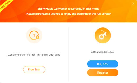 Limiti di prova di Sidify Music Converter