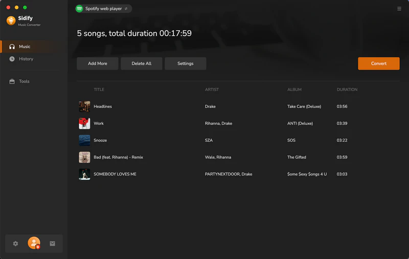 add spotify to converter