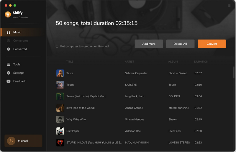 Aggiungi brani o playlist di Spotify