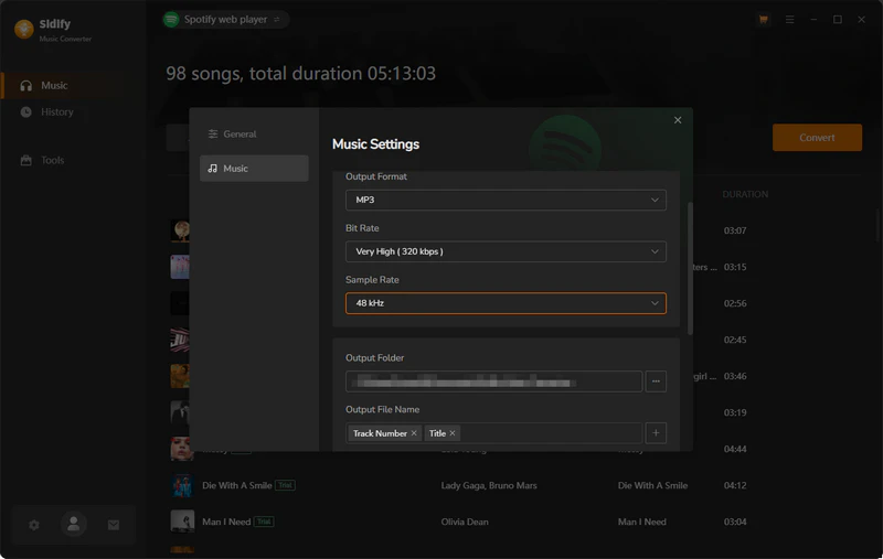 personalize output settings