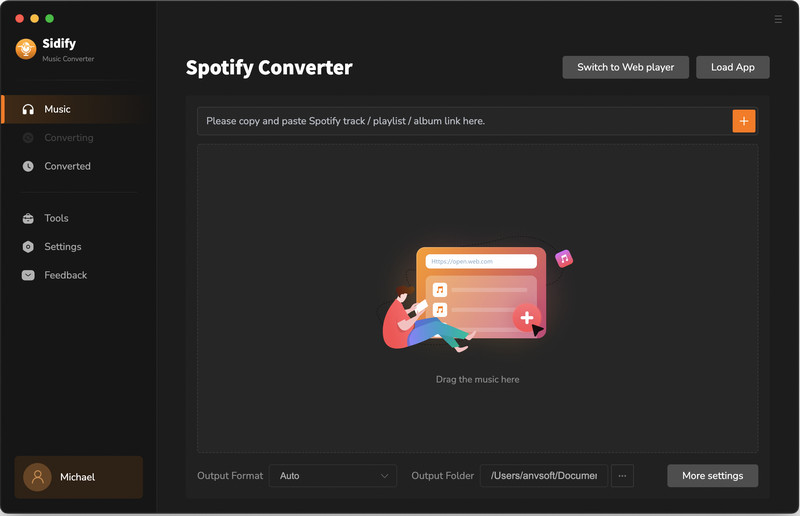 accedi al web player di Spotify