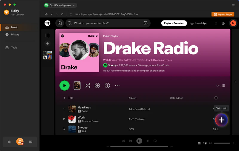 Add Spotify podcasts to Sidify