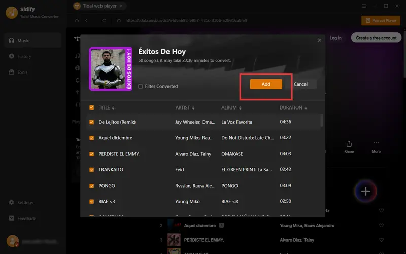 import tidal music
