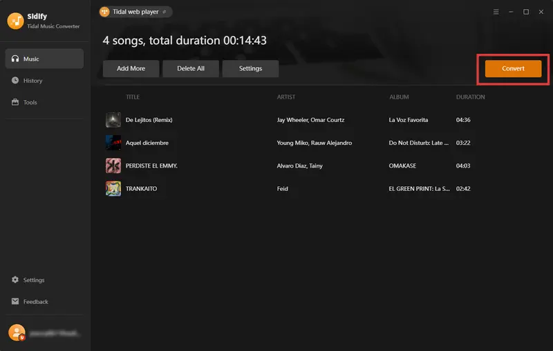 convert tidal music to aac