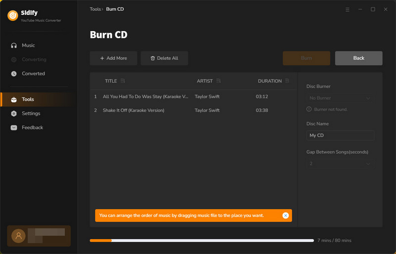 burn amzon music to cd