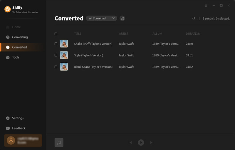check converted youtube music