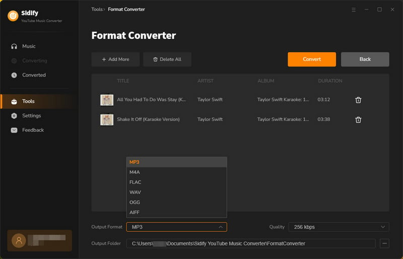 convert local audio files to other format