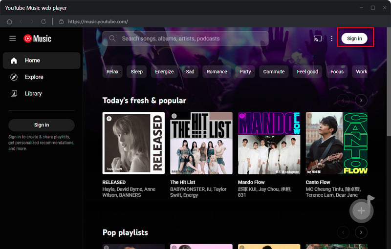 Main interface of YouTube Music Converter