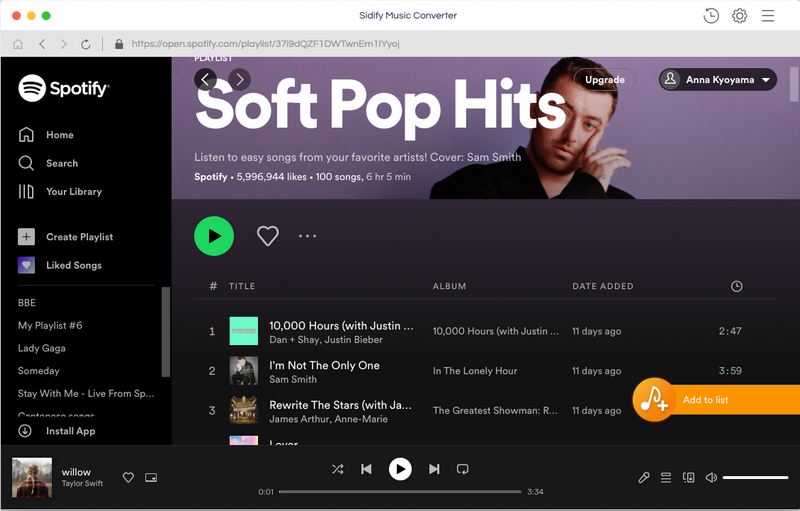 Add Spotify songs to Sidify