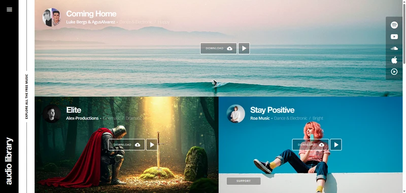 audiolibrary royalty free music site