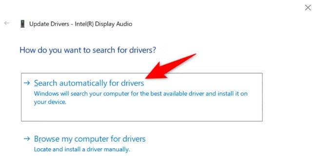 search automatically for drivers