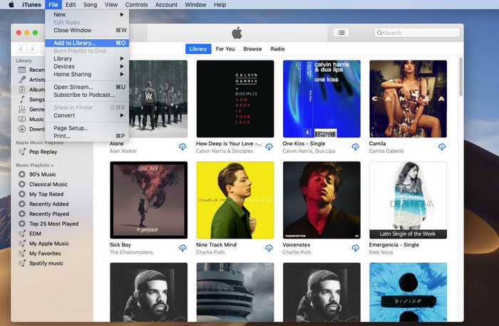 Add music to iTunes library