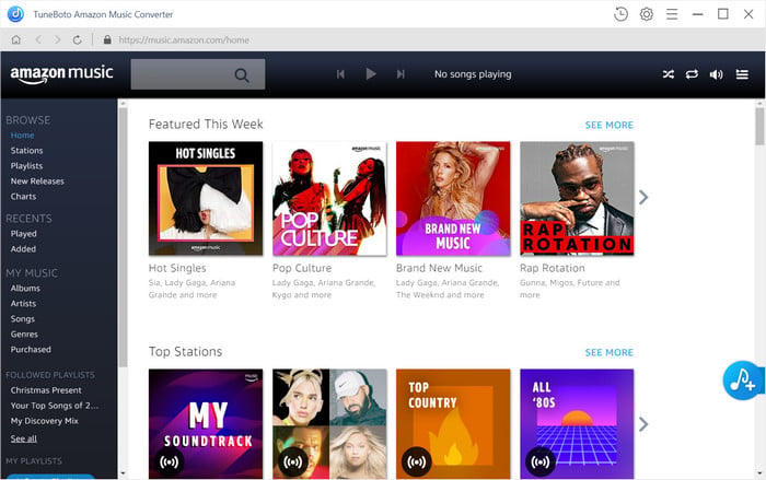 Amazon Music Unlimited Interface