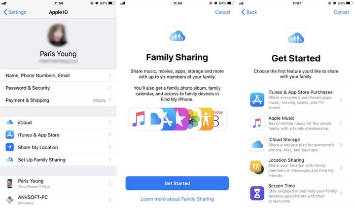 Set up Family sharing