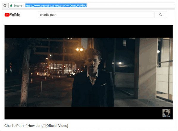Copy music videos URL