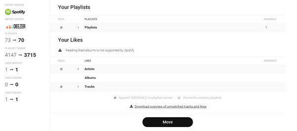Sposta le playlist da Spotify a Deezer