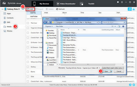 Import music to Samsung Galaxy Note 8