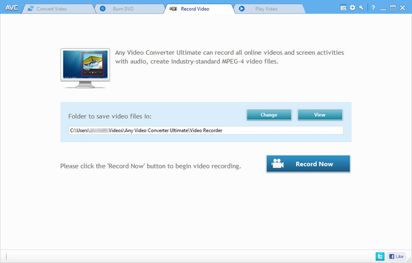 Any Video Converter Ultimate Record feature