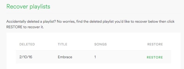 Recover Deleted Spotify Playlists