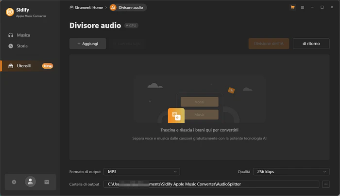 Divisore audio AI