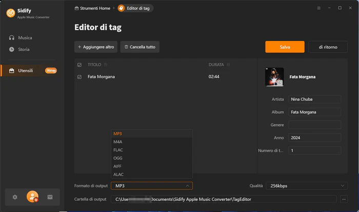 Editor di tag audio