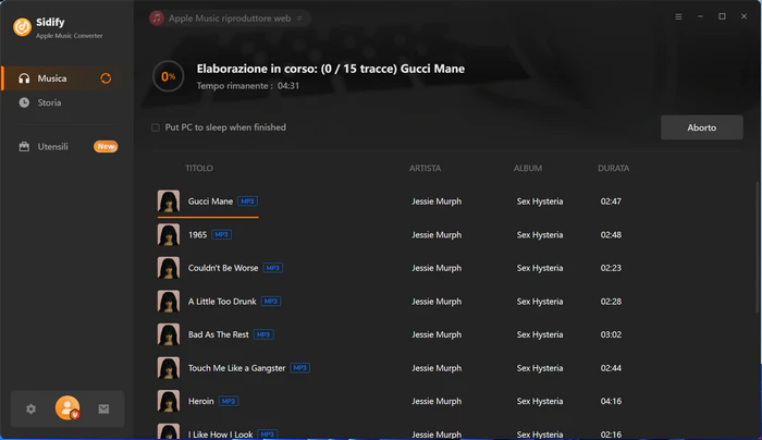 Inizia a convertire la musica di Spotify