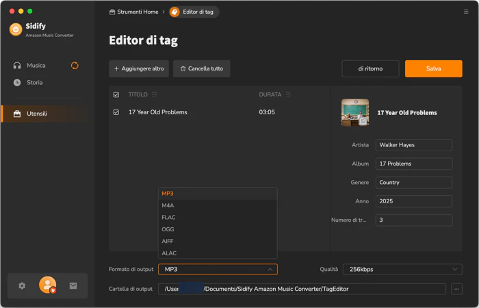 Editor di tag audio