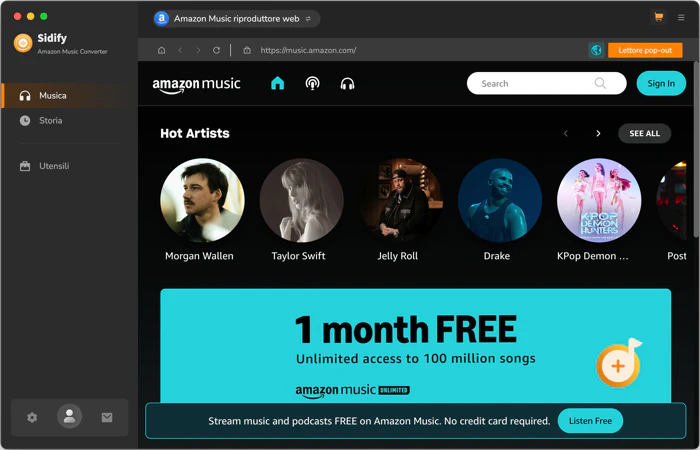 Modalità Amazon WebPlayer