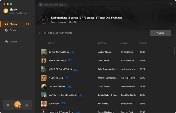 convertire musica amazon in mp3 su mac