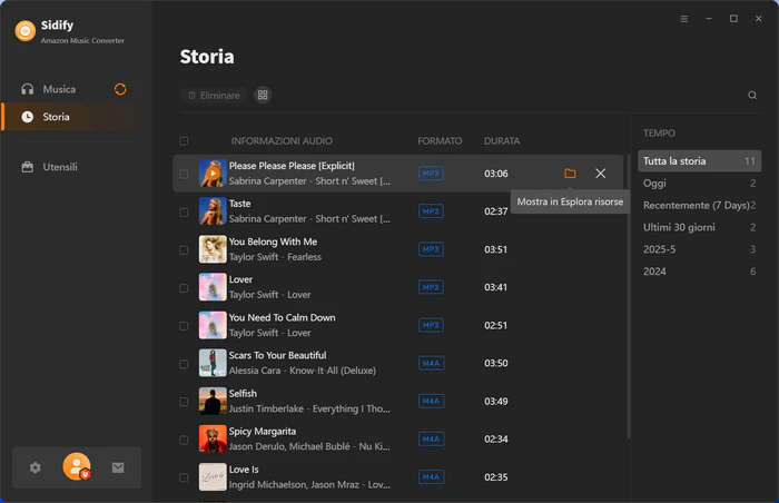 trova musica amazon scaricata