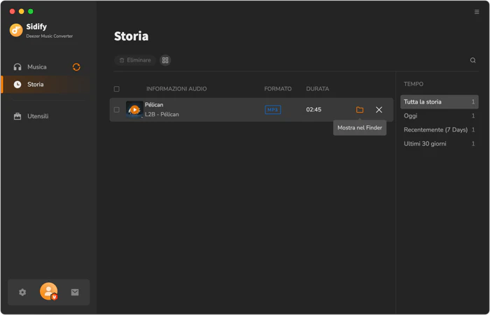 canzoni scaricate da Deezer