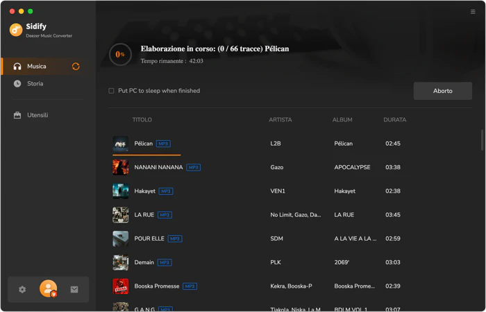 convertire in batch la musica di Deezer