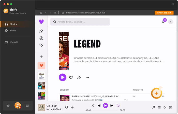 Deezer web player
