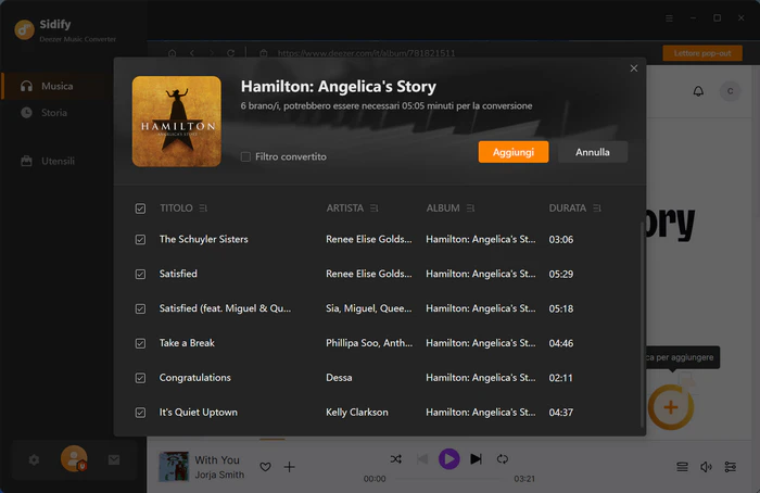 Aggiungi musica