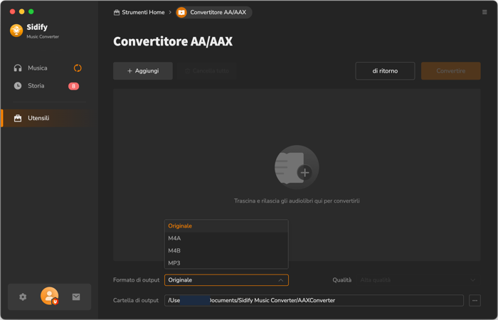 Converte audiolibri in MP3