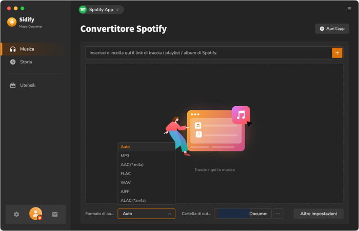 Aggiungi Spotify Music al convertitore