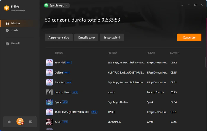 converti Spotify in MP3