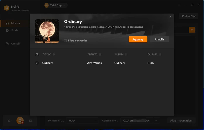 aggiungi musica