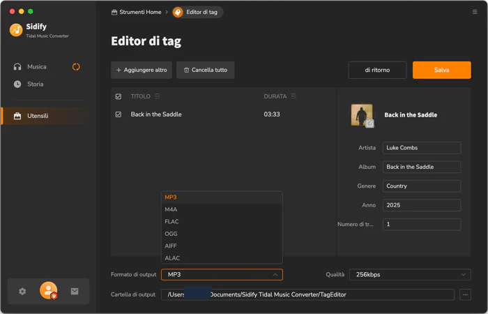 Editor di tag audio