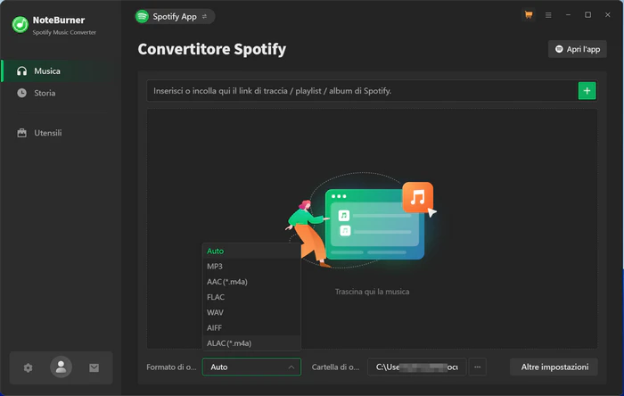 noteburner spotify convertitore di musica